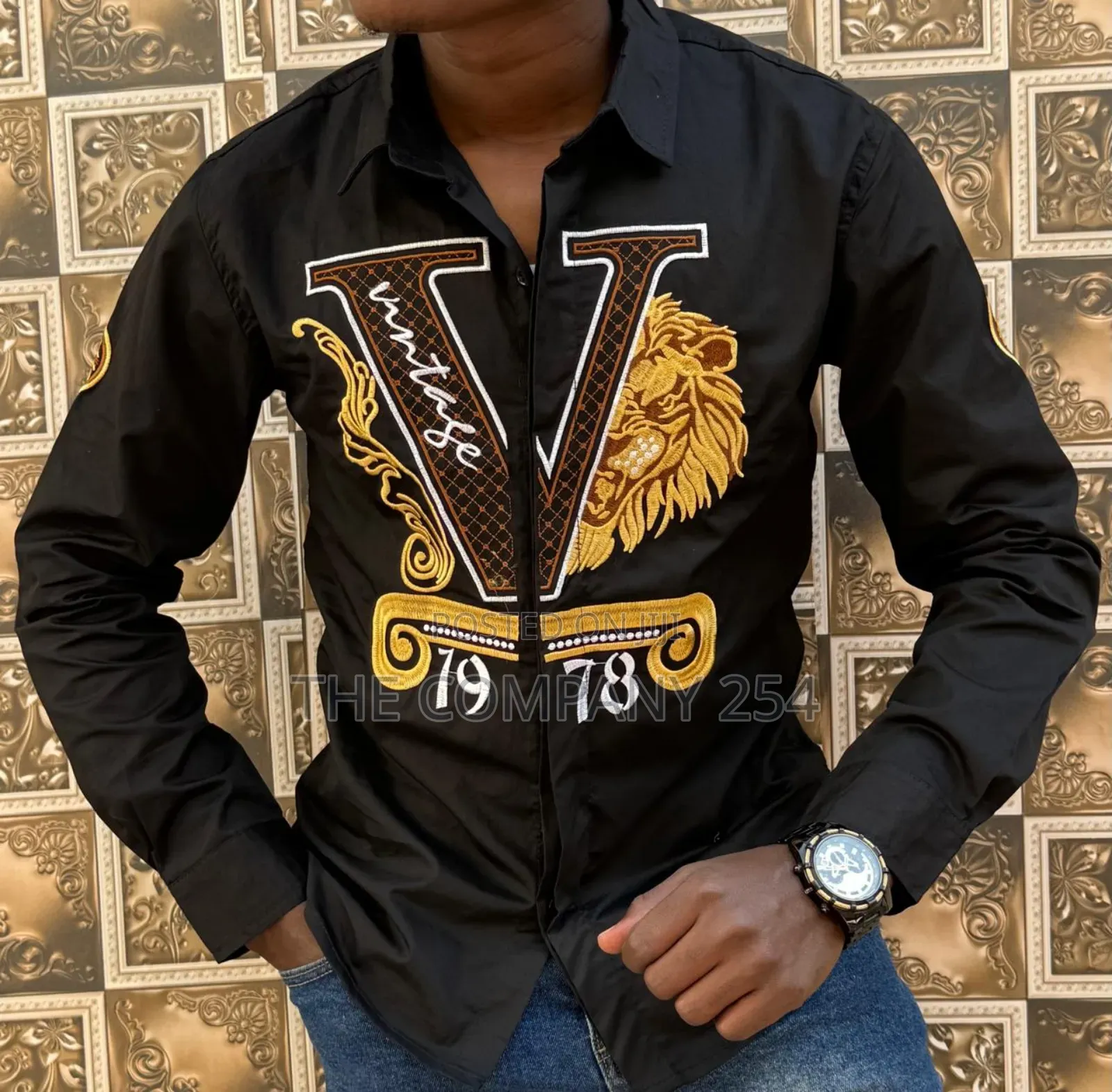 Versace Designer Mens Quality Fabric Semi Casual Shirts Longsleed