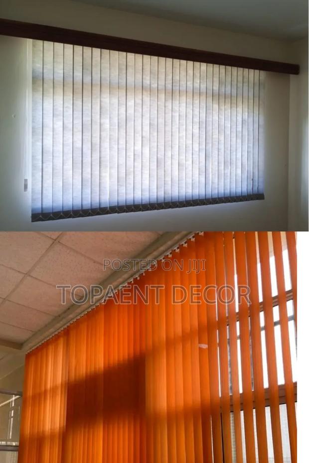Orange And Light Blue Vertical Office Blinds - main view