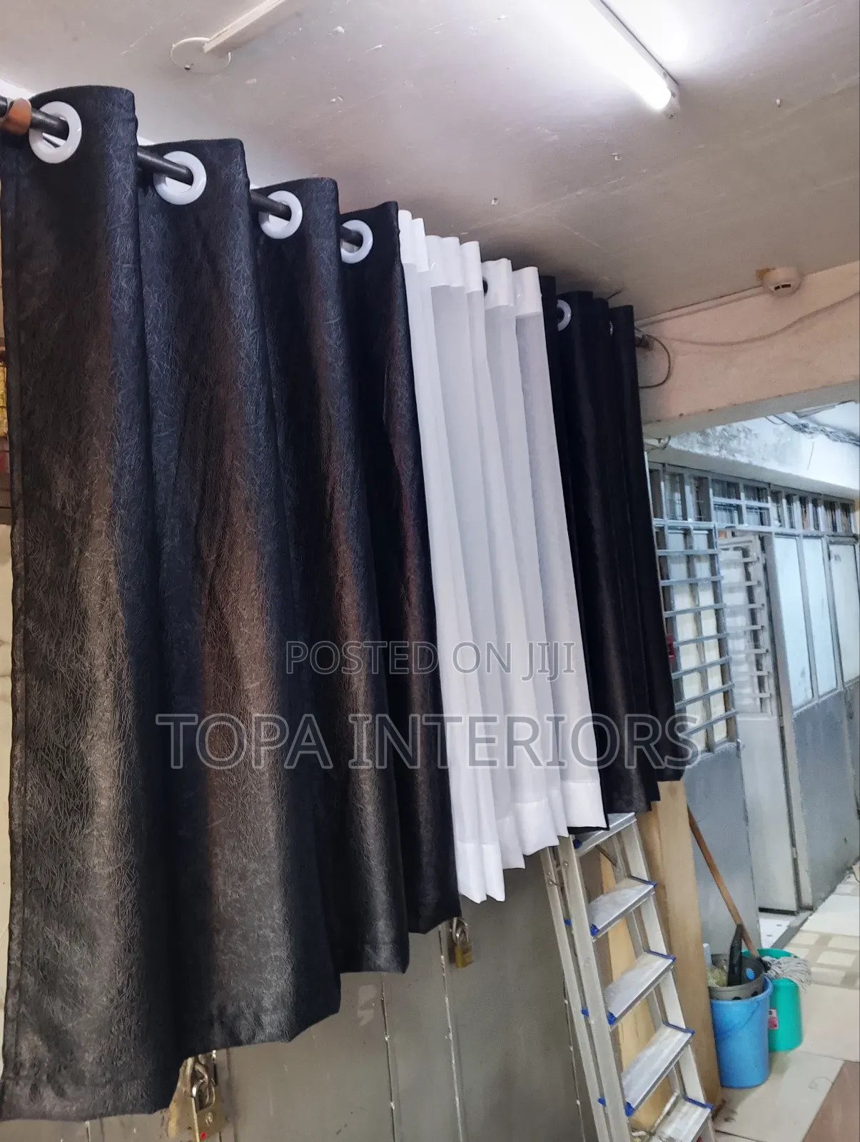 Kitchen Window Decor Black Curtains Set