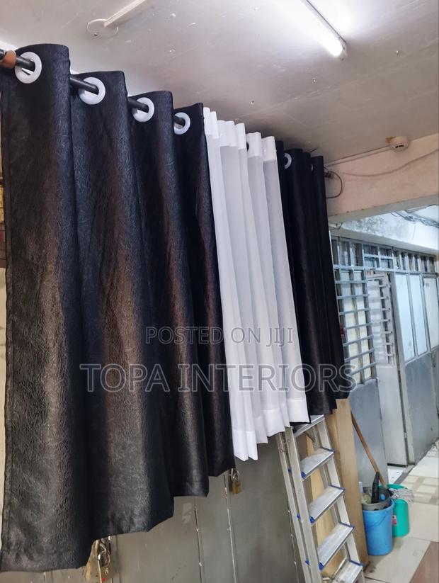 Kitchen Window Decor Black Curtains Set - main view