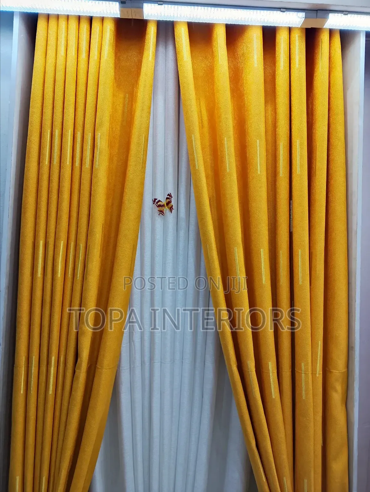 Mustard Yellow Window Decor Curtains Per Metre