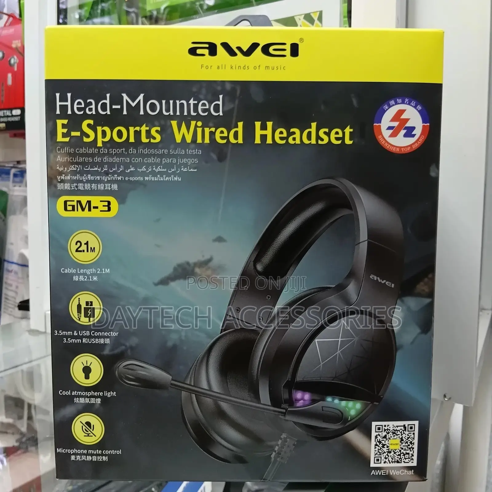 This Is an Awei Gm-3 Head-Mounted E-Sports Wired Gaming Headset.