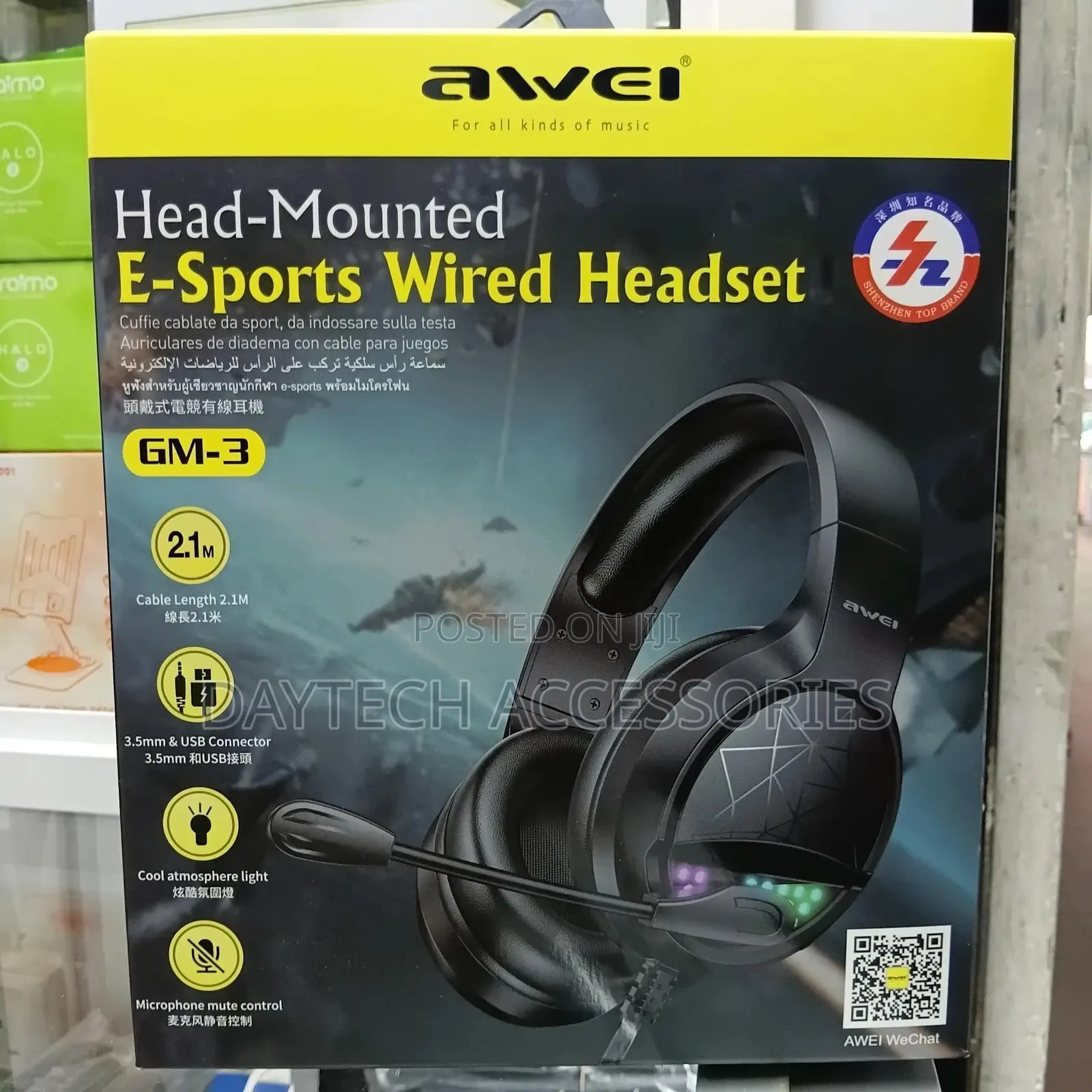 This Is an Awei Gm-3 Head-Mounted E-Sports Wired Gaming Headset.