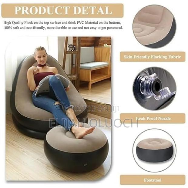 Inflatable Sofa Seat With Foot Stool and Manual Pump - thumbnail 4
