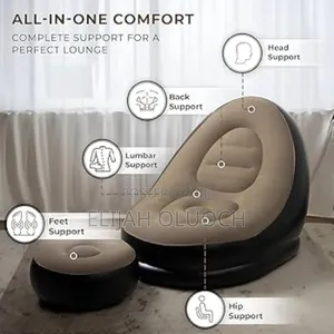 Inflatable Sofa Seat With Foot Stool and Manual Pump