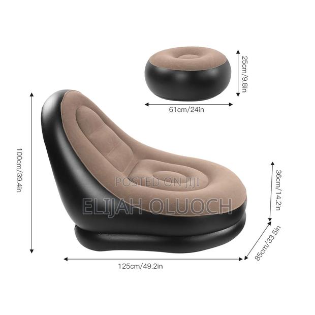 Inflatable Sofa Seat With Foot Stool and Manual Pump - thumbnail 6
