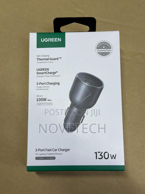 Ugreen 130w 3-port Fast Car Charger - Ec705 - Ug-35025