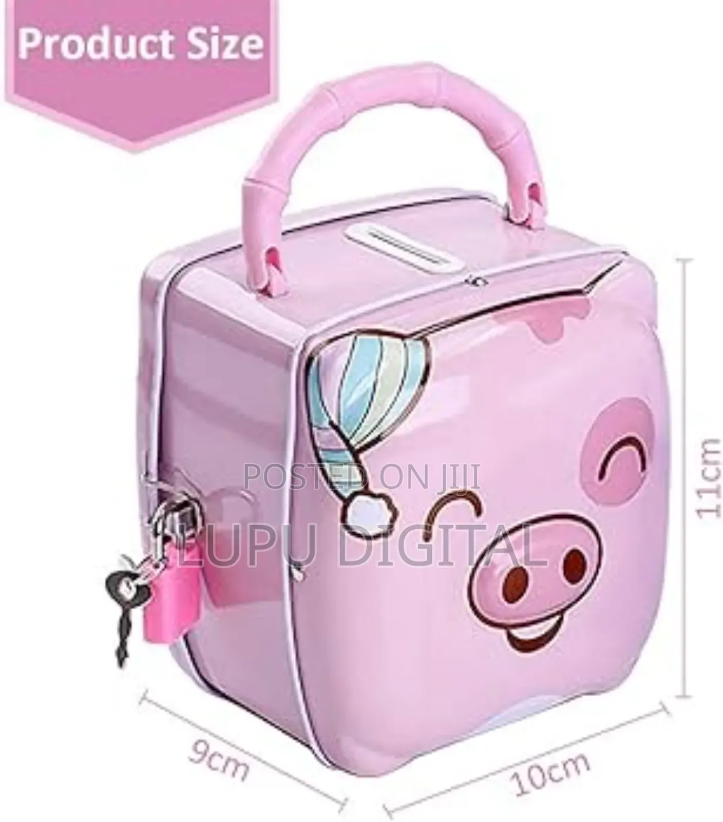 Piggy Bank Metallic Type With Padlock 2 Keys