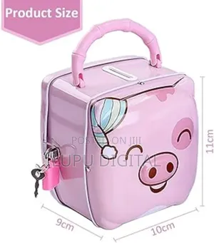 Piggy Bank Metallic Type With Padlock 2 Keys