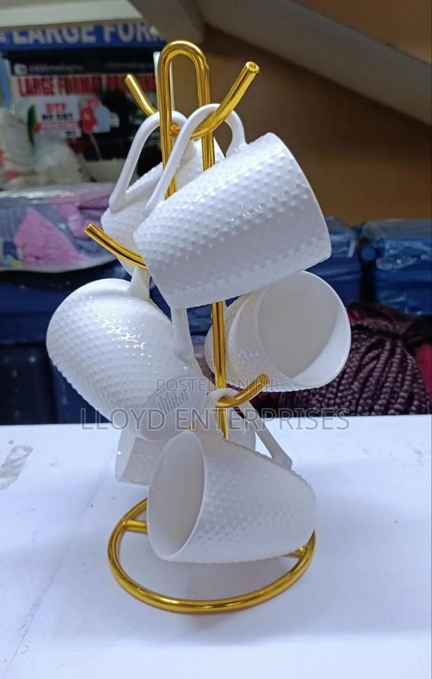 6pcs Dotted Breakfast Mugs - main view