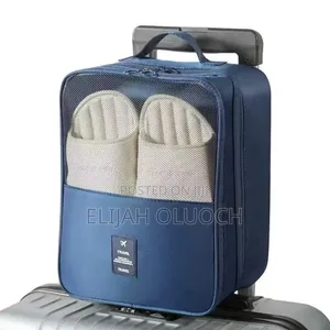 Waterproof Travel Bag Organizer Has 3 Zip, 3 Level Shoe Bag