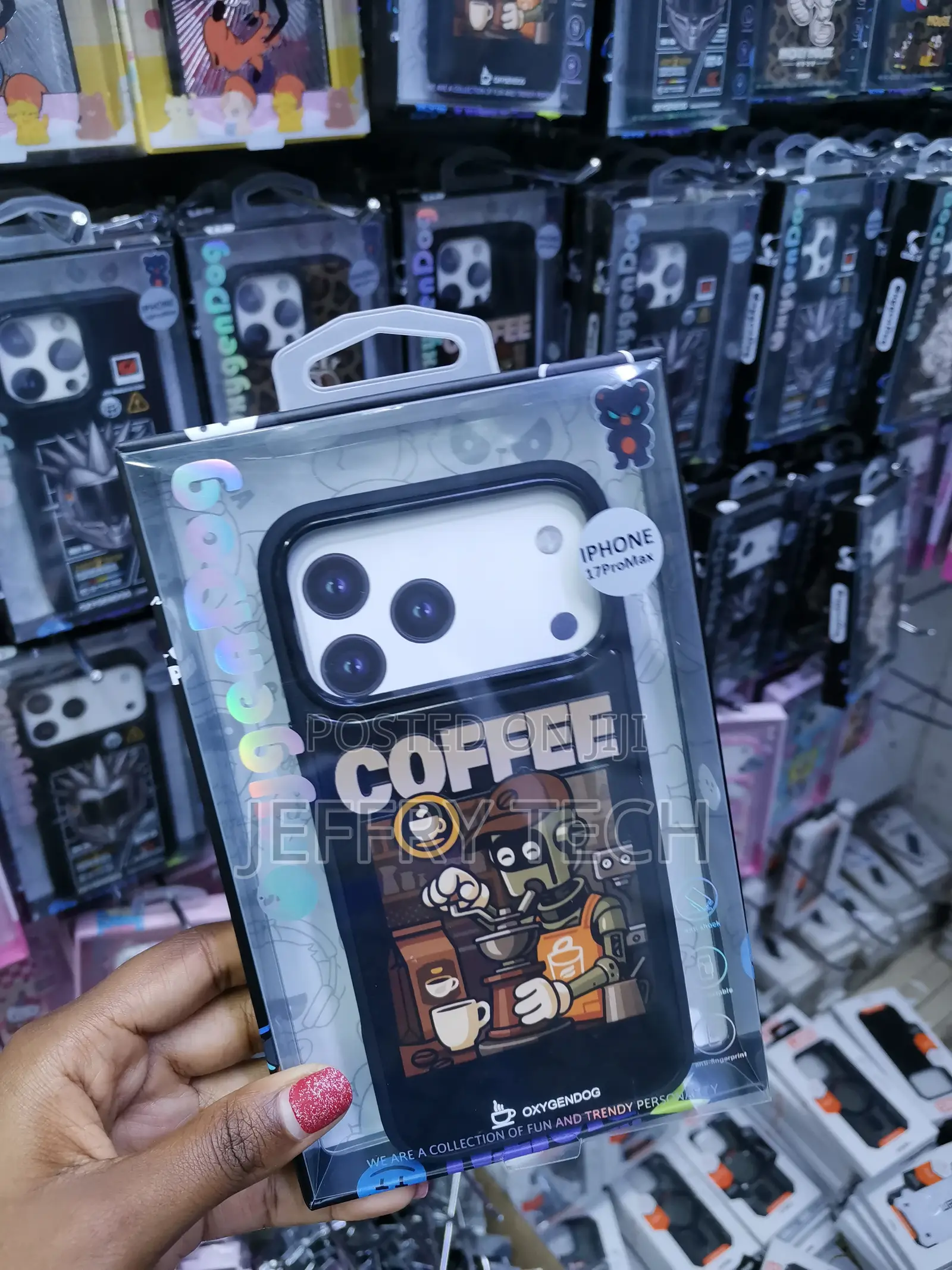 Qokcoahn iPhone 17 Pro Max Coffe Themed Cartoon Amor Case