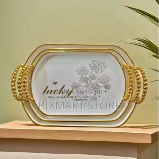 Set of 3 Durable Acrylic Service Trays – Ideal for Food Drinks
