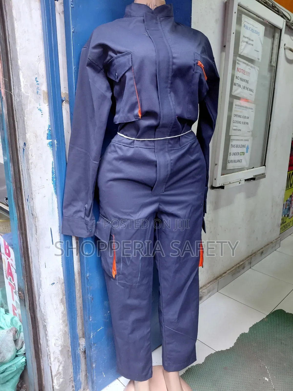 Navy Blue Overall With Cargo Pockets