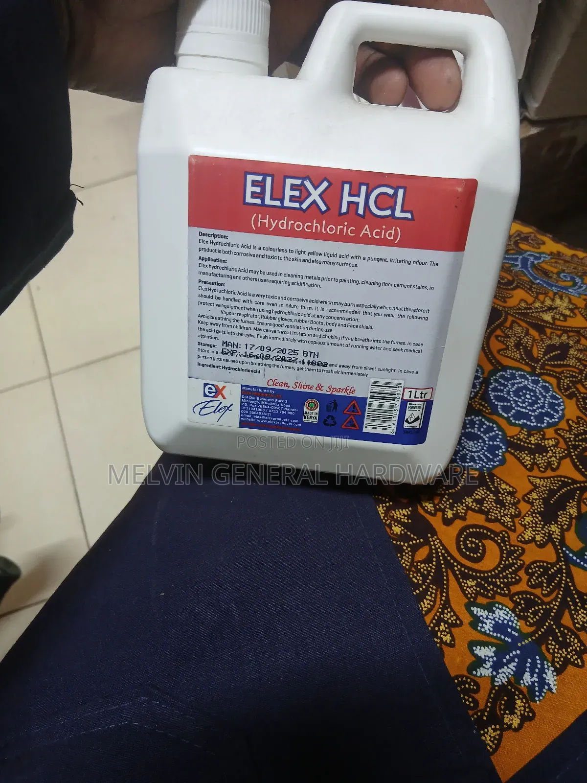 Elex Hydrochloric Acid 1litre(Hcl)