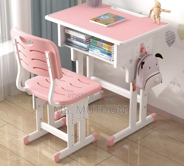 Height-Adjustable Girls Study Desk and Chair Set