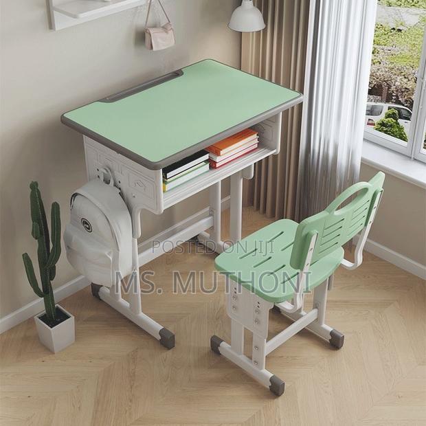 Kids' Height-Adjustable Study Desk and Chair Set,