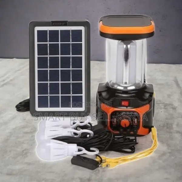 Solar Home Lighting System With Torch, 3w Led Bulbs and Fm Radio