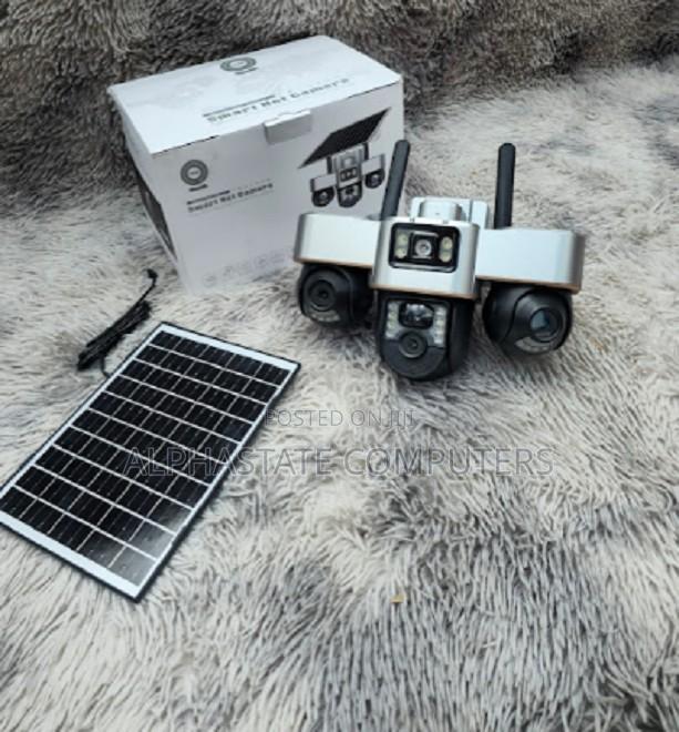 Wireless Solar 4g Sim Camera Triple Lens PTZ Outdoor Surveillance
