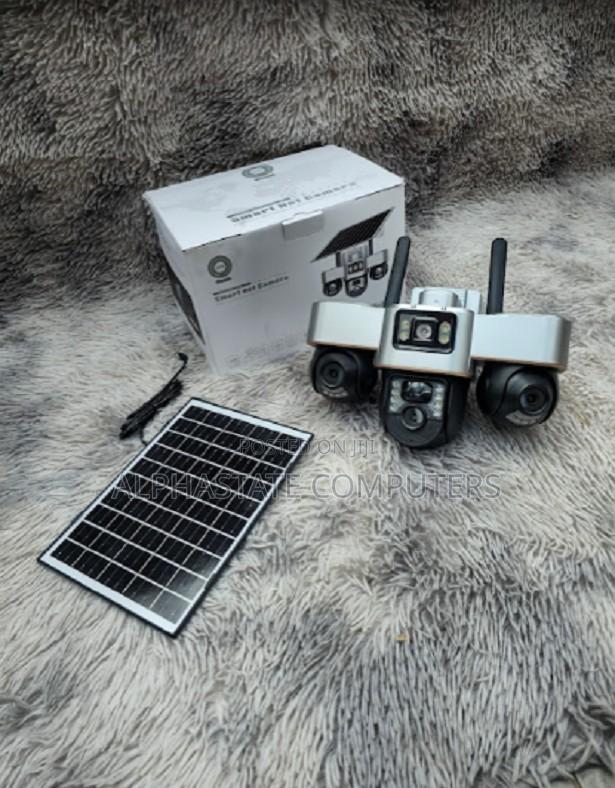 Outdoor Solar 4g CCTV Camera With Triple Camera Lens, PTZ Control