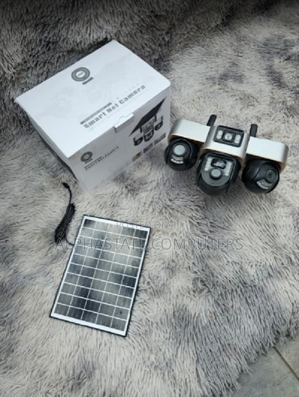 Solar Powered 4g Sim Smart Camera Triple Lens PTZ Outdoor CCTV Camera - main view