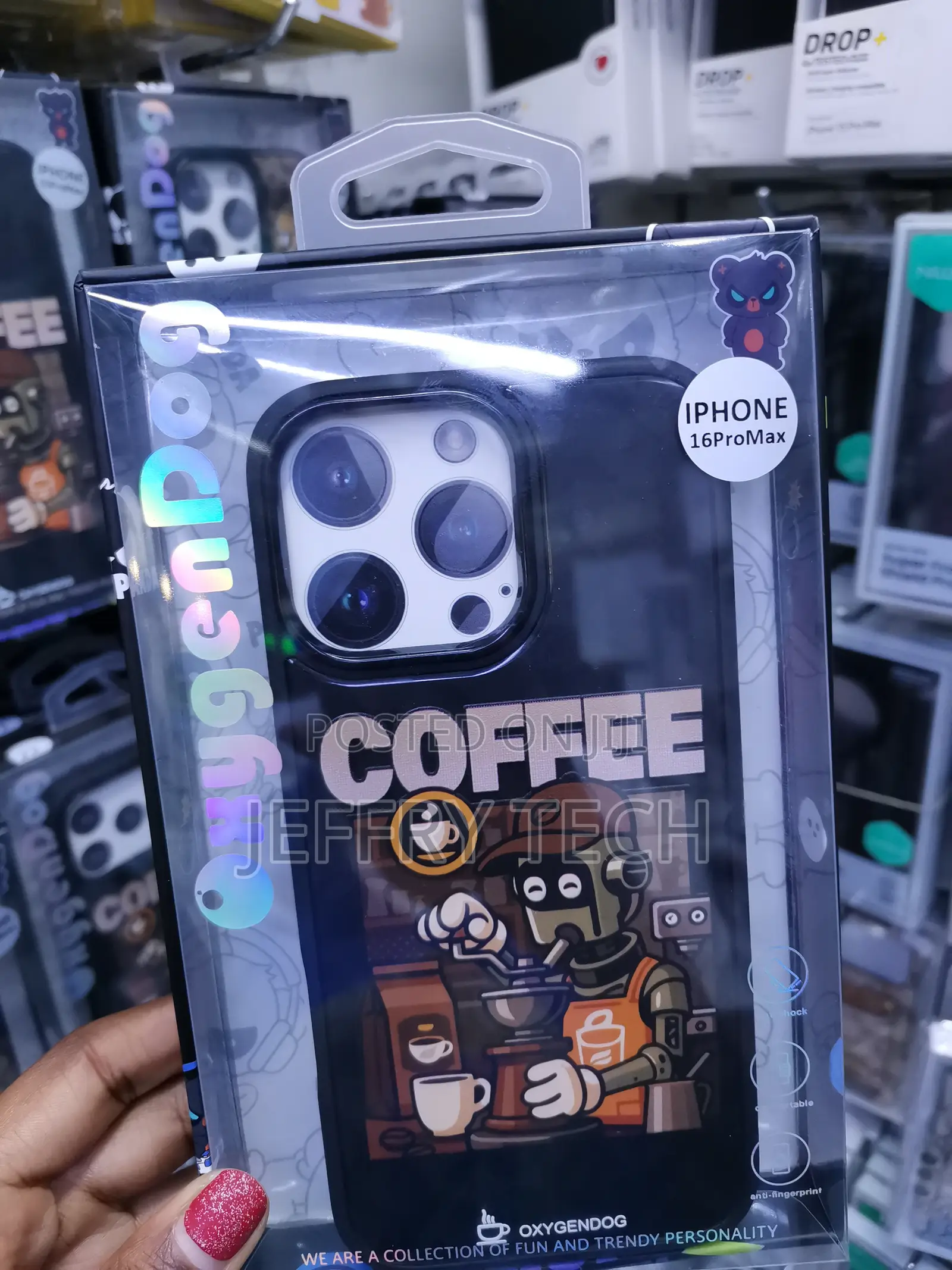 Guane Coffee Cartoon Design iPhone 16 Pro Max Amoured Case