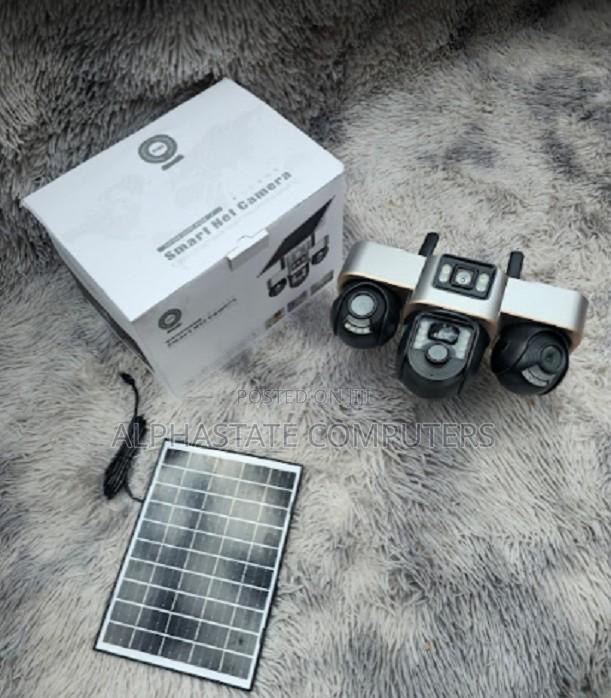 4g Solar Camera With Triple Lens, PTZ Movement Motion Detection