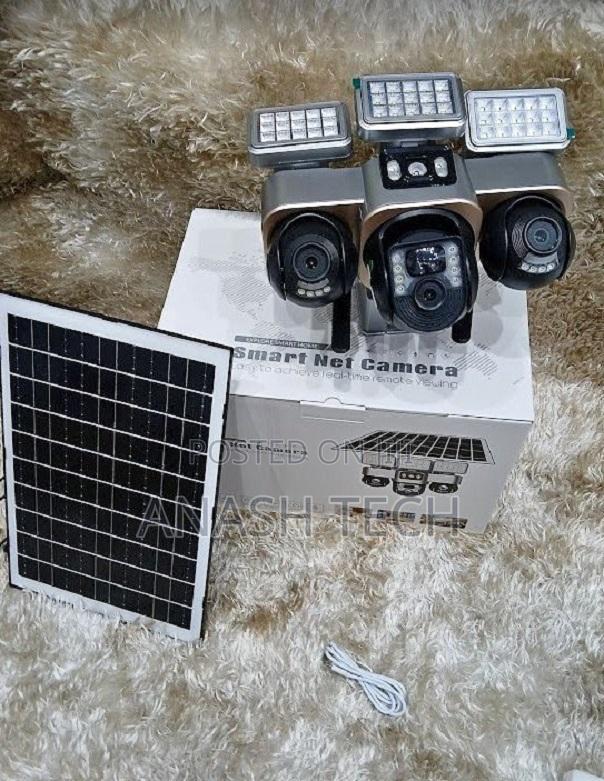 Triple Lens 3 Cameras V380 Outdoor Solar Camera With Street Lights