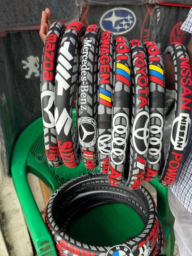 Classy Look Universal Fit Steering Cover With Car Logo - main view