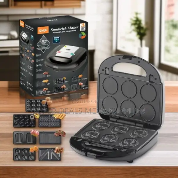 Raf 6 in 1 Multi Breakfast Maker Sandwich Waffle Toaster Panini