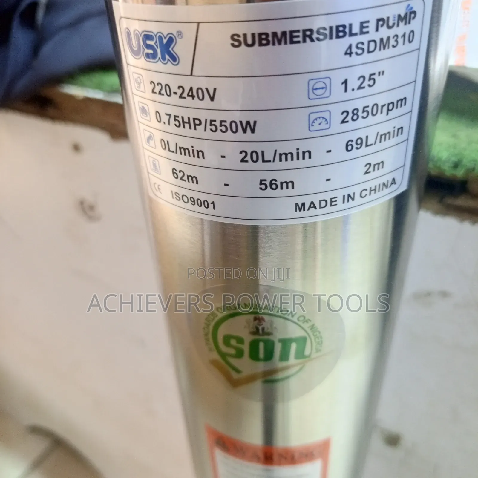 0.75hp Usk Deep Well Submersible Pump
