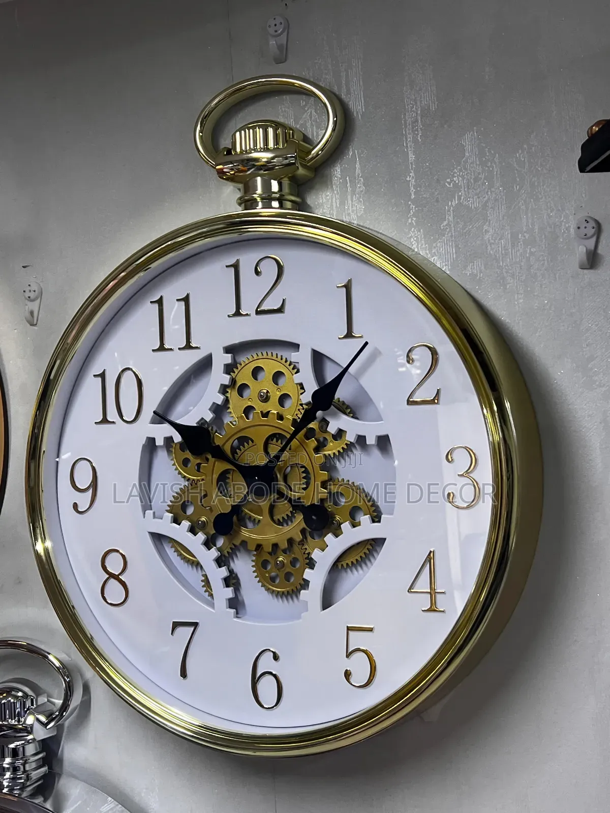 Gold Decorative Gear Wall Clock