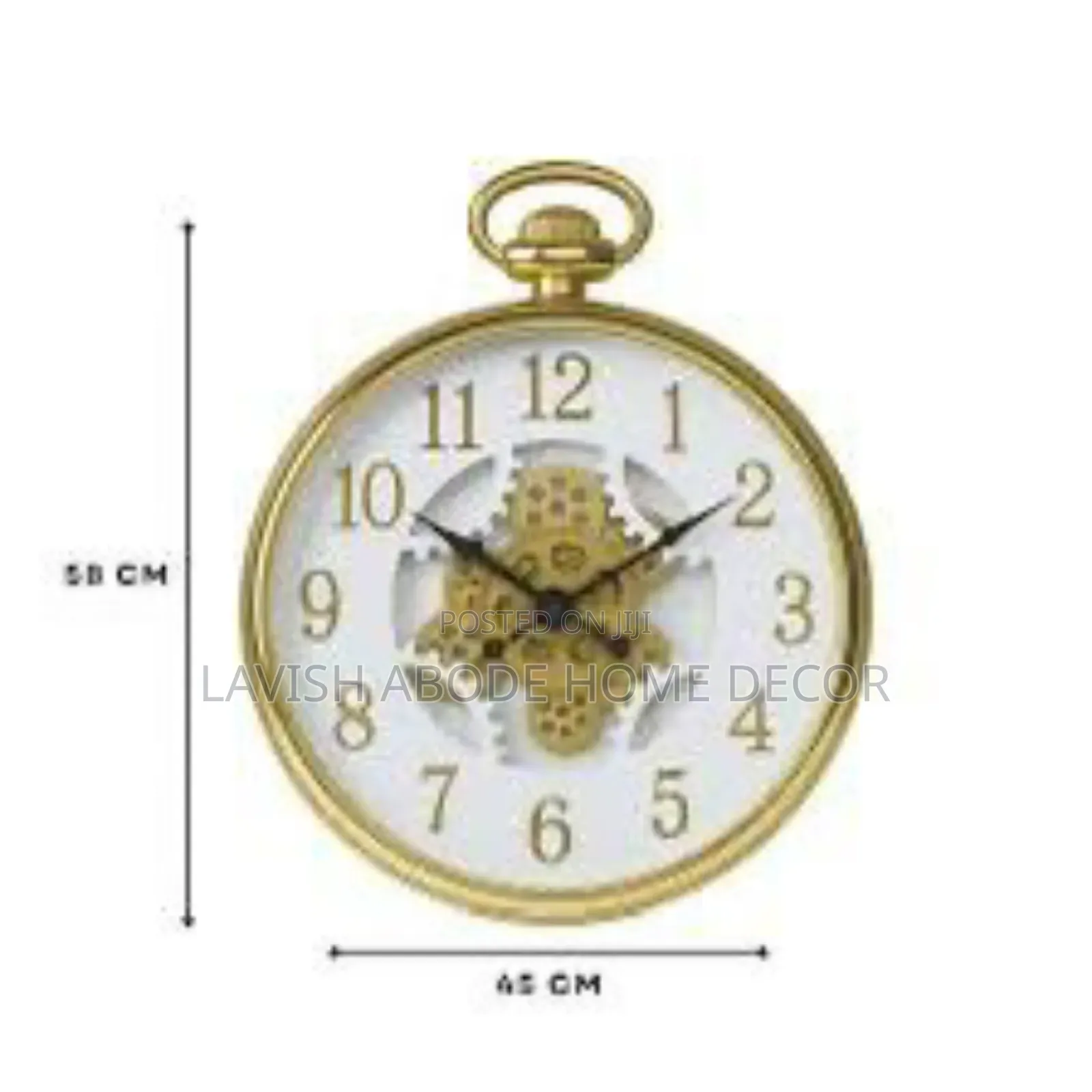 Gold Decorative Gear Wall Clock