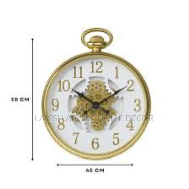 Gold Decorative Gear Wall Clock - thumbnail 2