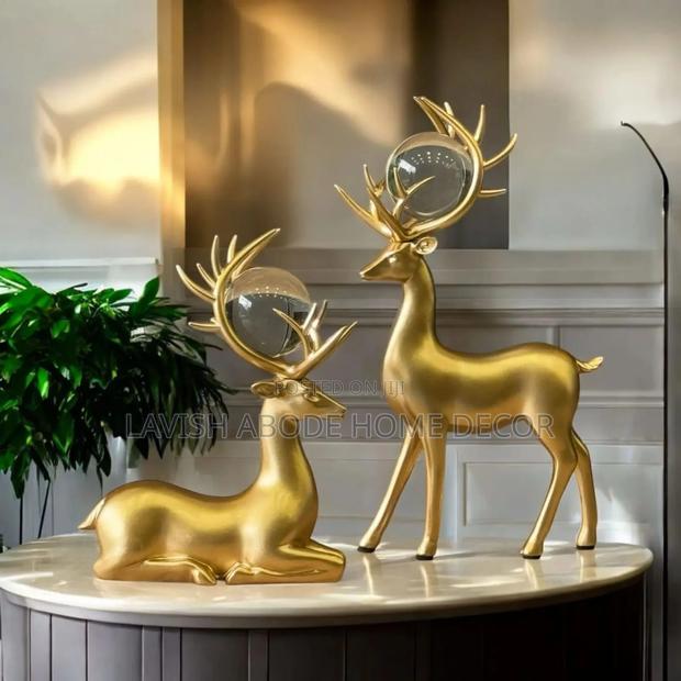 Decorative Deers Elk With Crystal Balls - main view