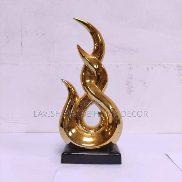 Abstract Gold Decor Ceramic Figurine - main view