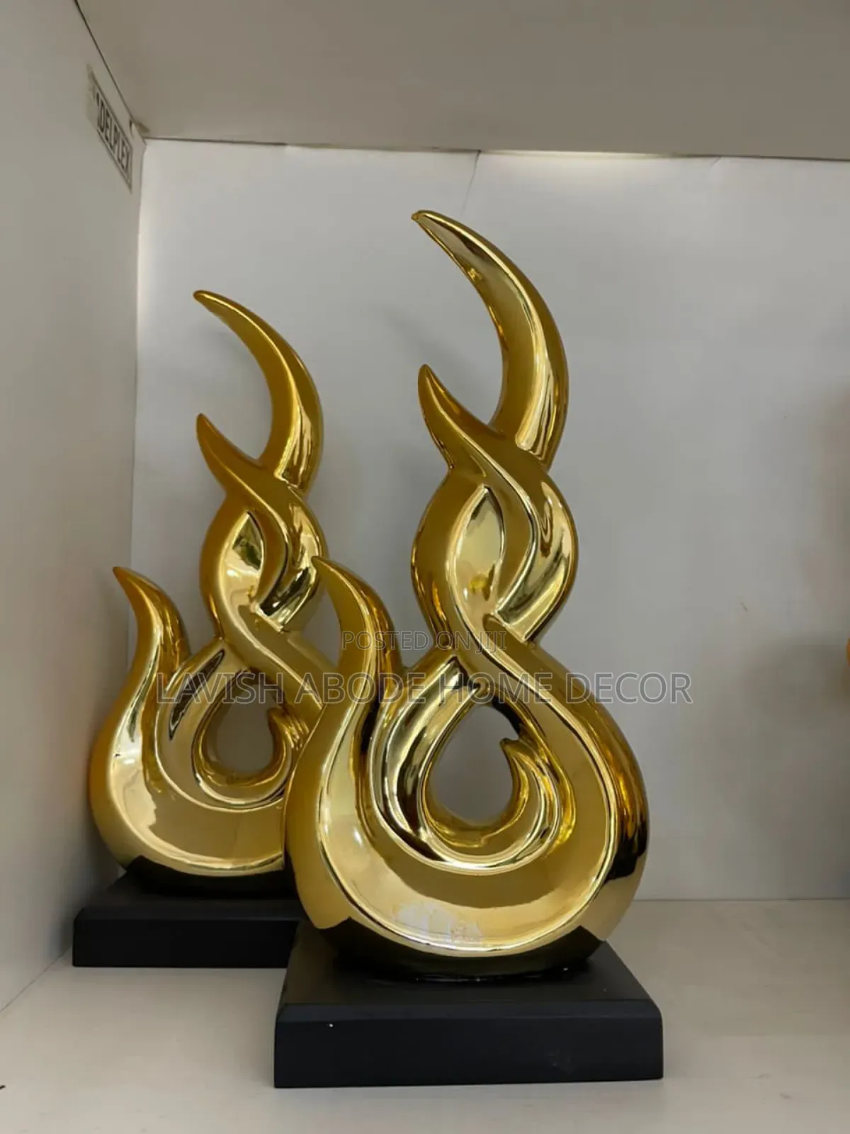 Abstract Gold Decor Ceramic Figurine