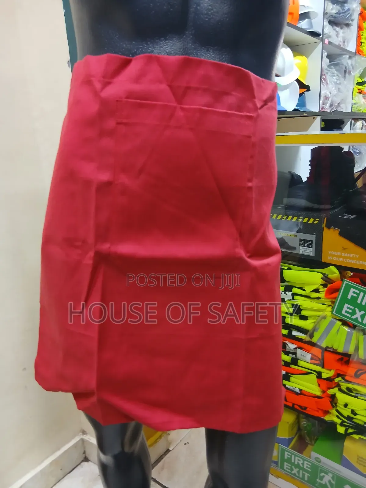 Cotton Decron Red Half Size Apron