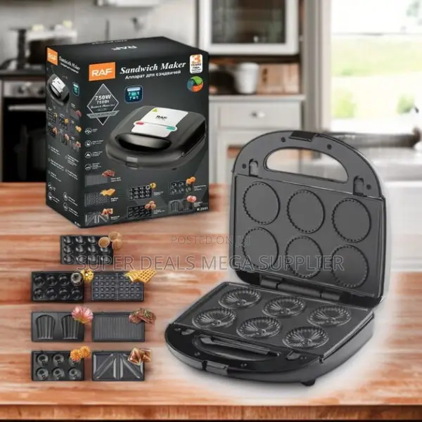 Raf 6 in 1 Easy to Clean Electric Panini Grill Sandwich Maker Waffle