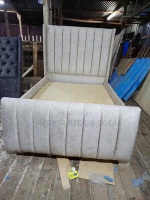 Modern Vertical Panel Upholstered Bed Frame Size 4 by 6 - thumbnail 2