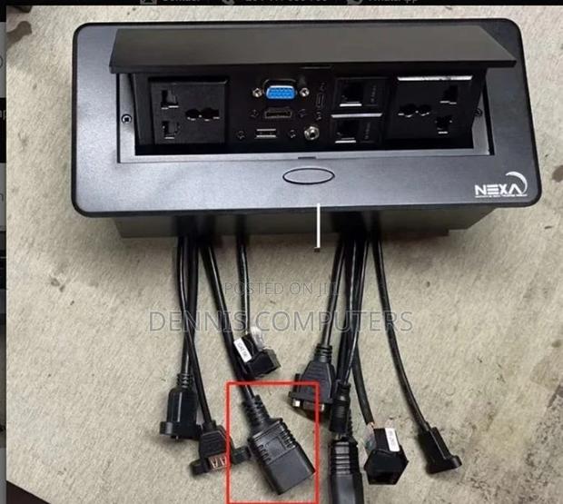 Black Pop-Up Multifunction Socket With 2 Universal Sockets Type-C 2.