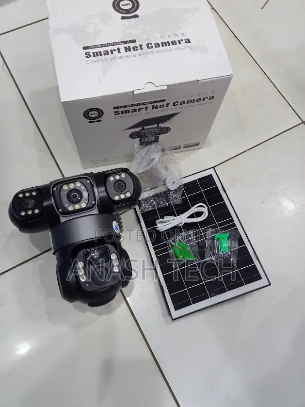 V380 12mp Triple Lens 4g Security Solar Camera With Two-Way Audio