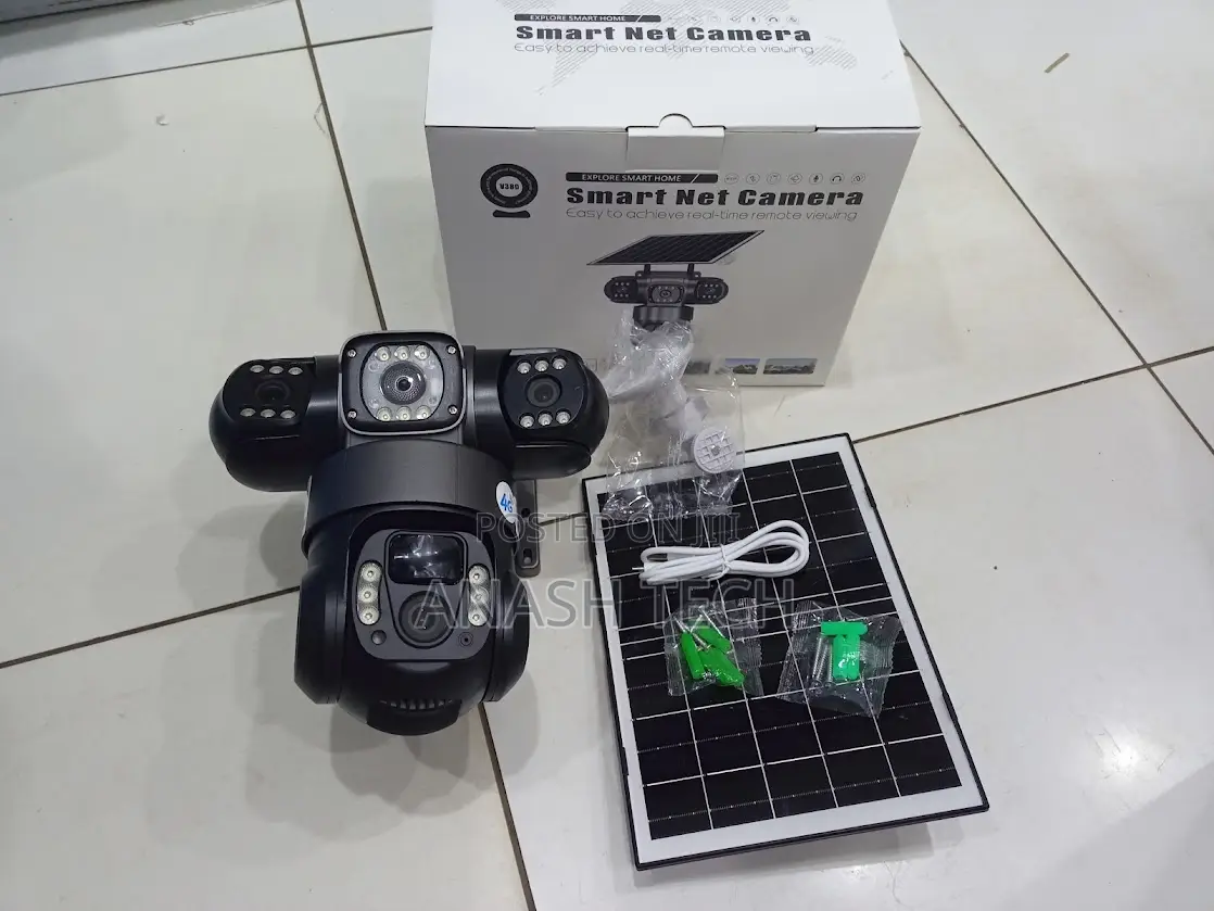 V380 Pro 12mp 4g Triple Lens Solar Vts28 With Color Night Vision
