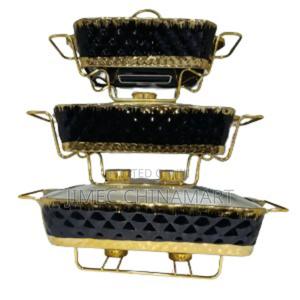 Gold Frame 3pcs Chaffing Dishes Set - thumbnail 2