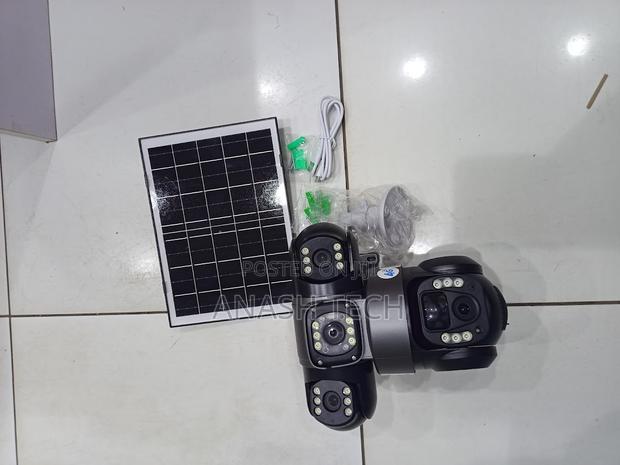 V380 Pro 6mp 4g Solar Triple Lens PTZ Camera With Pir Detection
