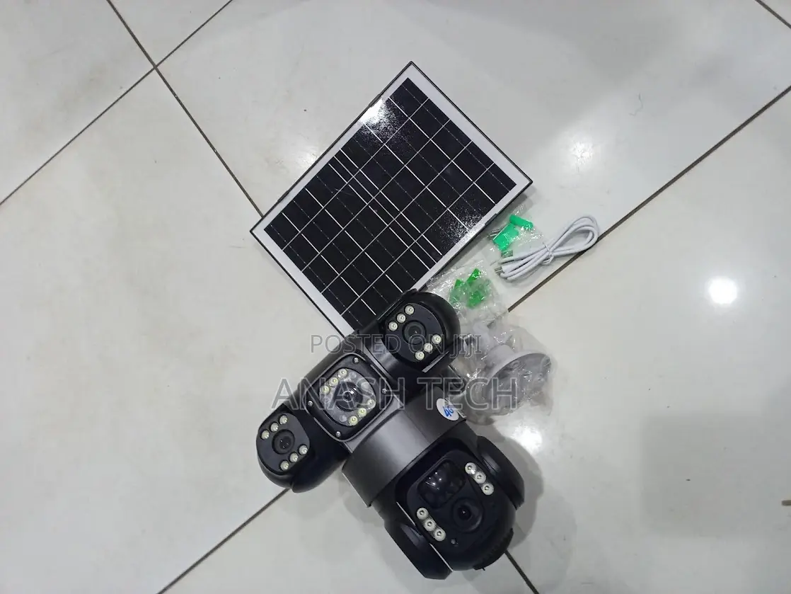 V380 Pro 6mp 4g Triple Lens PTZ Solar Camera With 10800mah Battery