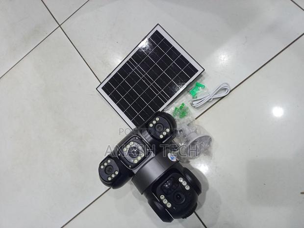 V380 Pro 6mp 4g Triple Lens PTZ Solar Camera With 10800mah Battery