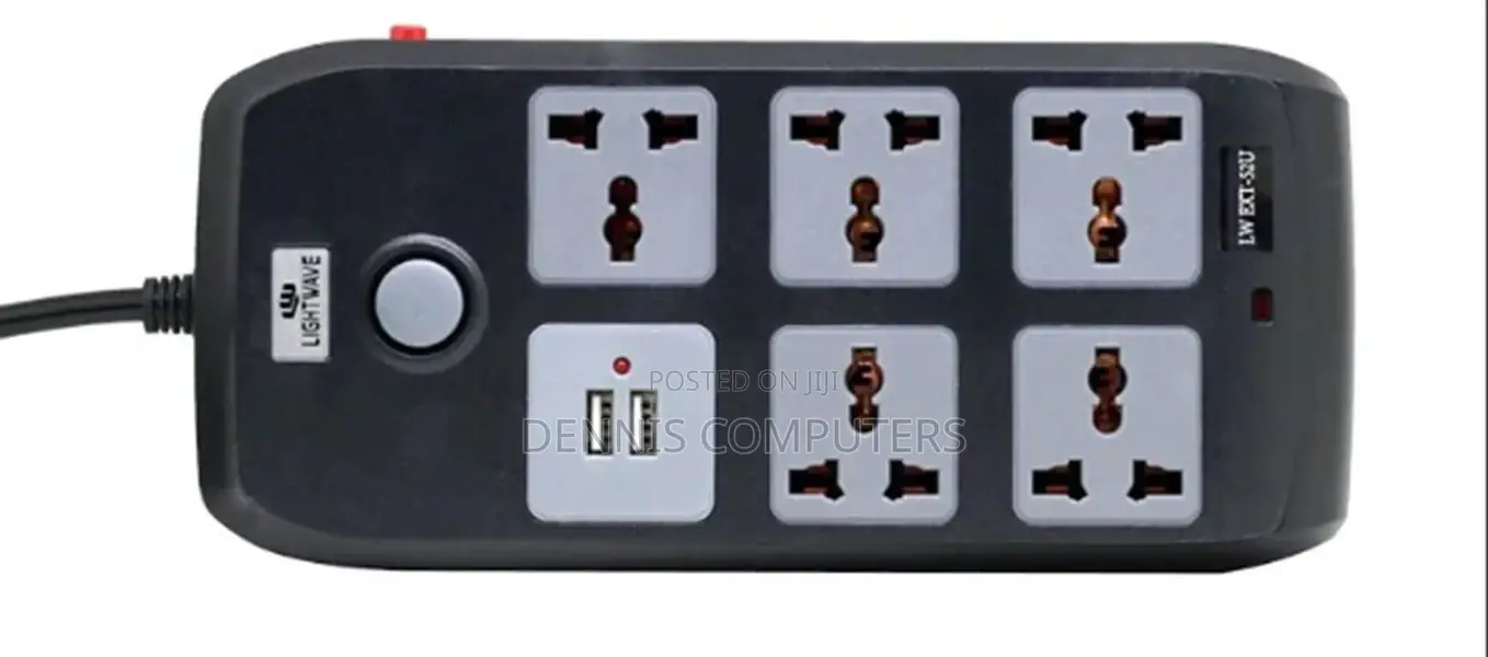 Lw Ext 52u - Extension Socket - 3p / 5 Way + 2 Usb Fast Charging (2.1