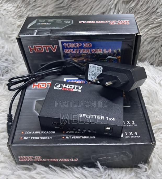 Hdmi Splitter 1 in 4 , 1x4 Power Hdmi Splitter 4 Ports W/Ac Adapter