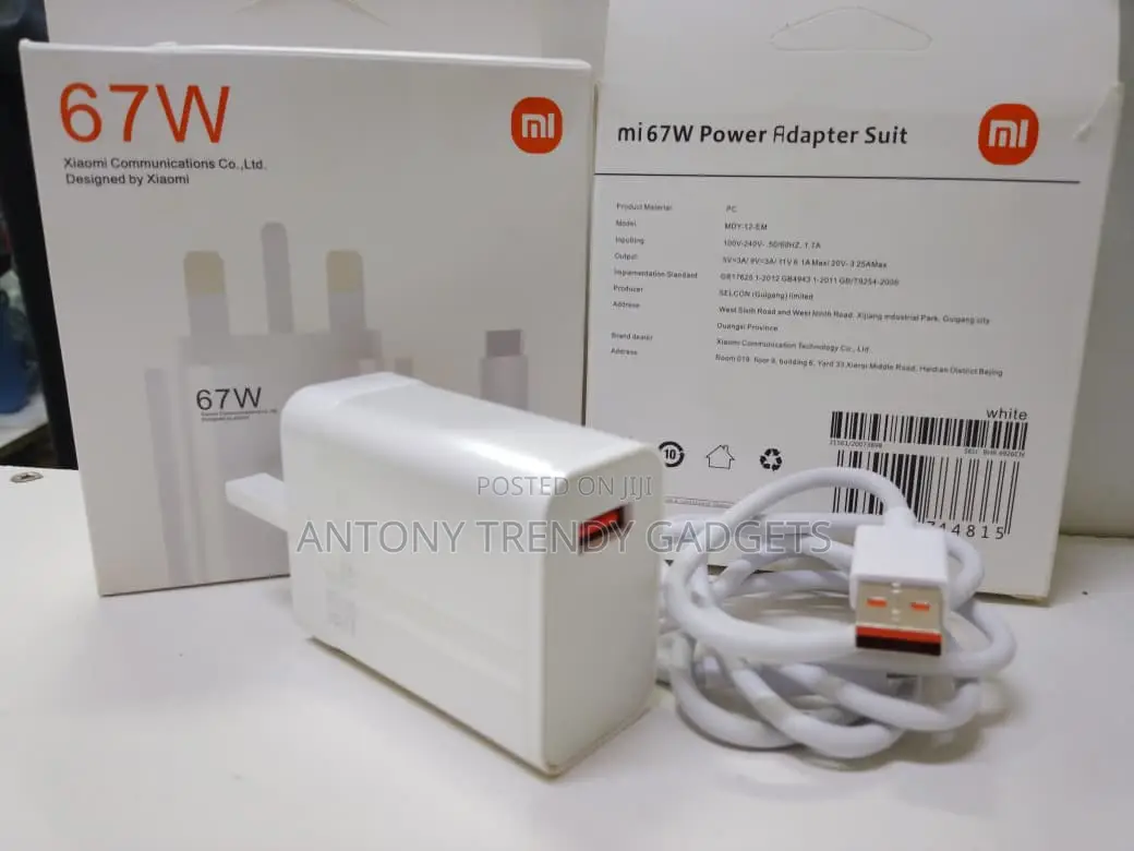 Xiaomi 67w Turbo Fast Charger Type-a With Usb-c Cable